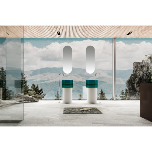 Раковина напольная Abber Kristall AT2701 45 см прозрачная, одинарные - фото 7