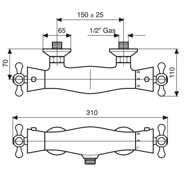 Смеситель для душа термостатический Emmevi Deco Classic 12300 - фото 2