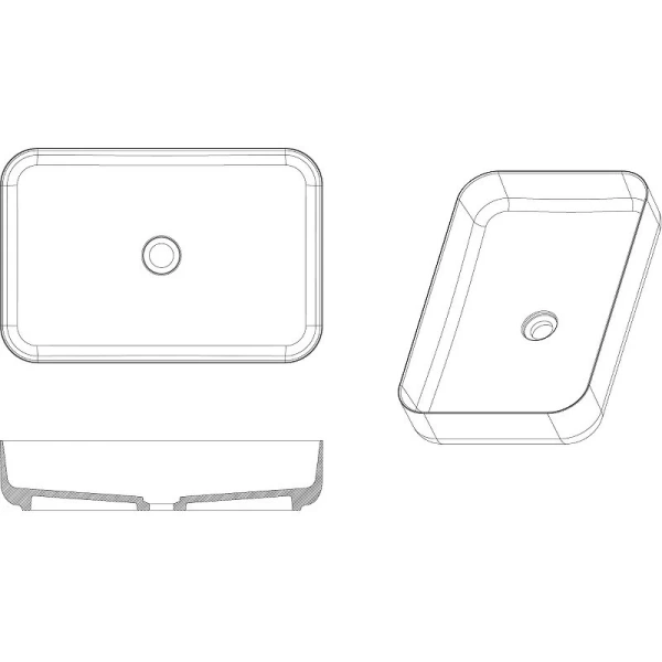 Раковина Boheme Corian 60 см белая - фото 2