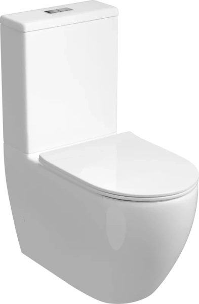 Унитаз компакт Grossman безободковый, белые - фото 6