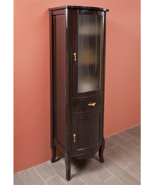 Шкаф-пенал, петли справа, цвет тёмное дерево глянец, фурнитура золото, La Beaute Nora - фото 1