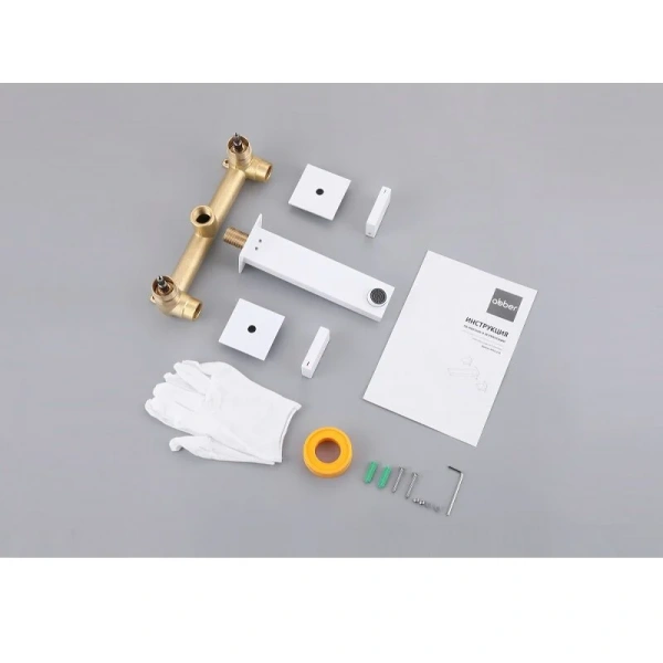 Смеситель для раковины Abber Daheim белый матовый, белые - фото 4