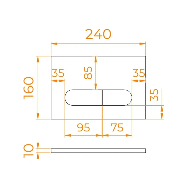 Клавиша смыва RGW SWH-06W белая - фото 2