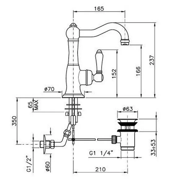 Смеситель для раковины, хром, Nicolazzi Cinquanta, в наличии - фото 3