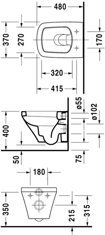 Унитаз подвесной компакт Duravit Durastyle 253909, 254109, современные, hi-tech, прямоугольные - фото 5