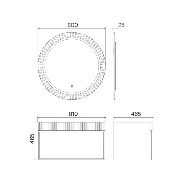 Зеркало с подсветкой Comforty Мадрид 70 см белое матовое - фото 2
