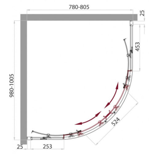 Душевой уголок BelBagno Sela 100х80 см стекло рифленое - фото 2