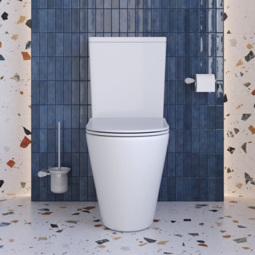Унитаз компакт BelBagno Flay-R BB2149CP-TOR/SC белый, безободковые, сиденье с микролифтом , с антивсплеском, компакт, низкие - фото 5