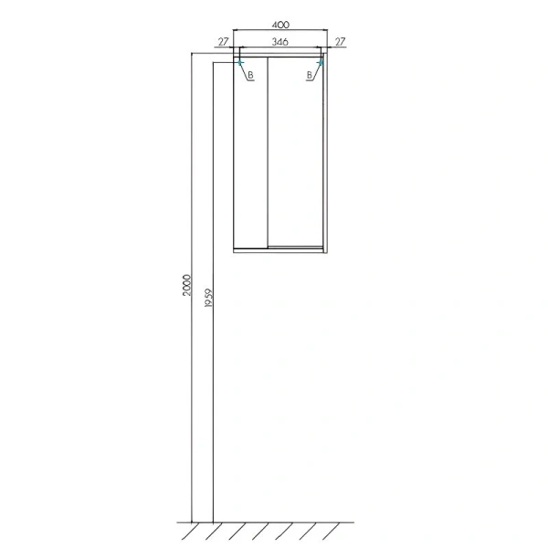 Шкаф подвесной Акватон Бостон 40 см белый глянцевый/дуб эврика, нет в наличии - фото 2