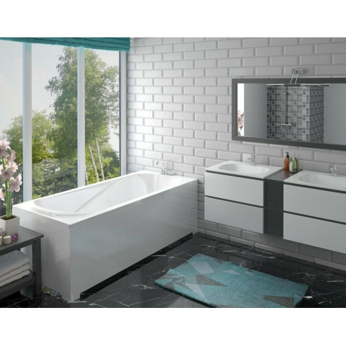 Ванна из литьевого мрамора Эстет Альфа 180х80 см белая глянцевая, прямоугольные - фото 5