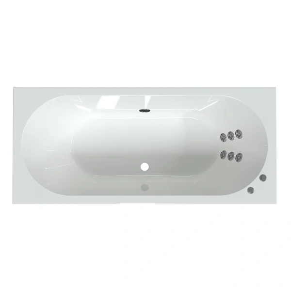 Гидромассажная ванна Радомир Вальс 1-79-2-0-0-194, 190 х 90 см, рама-подставка, фронтальная панель, слив-перелив, гидромассаж Стандарт хром пневмокнопка, массаж спины, белая, прямоугольные - фото 5