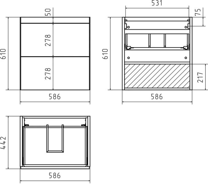 Тумба под раковину подвесная Misty Атлантик 60 см белая, подвесная, пристенная - фото 4