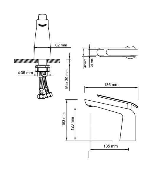 Смеситель для раковины Timo Olivia хром-белый 3261/00-16F, для раковины - фото 2