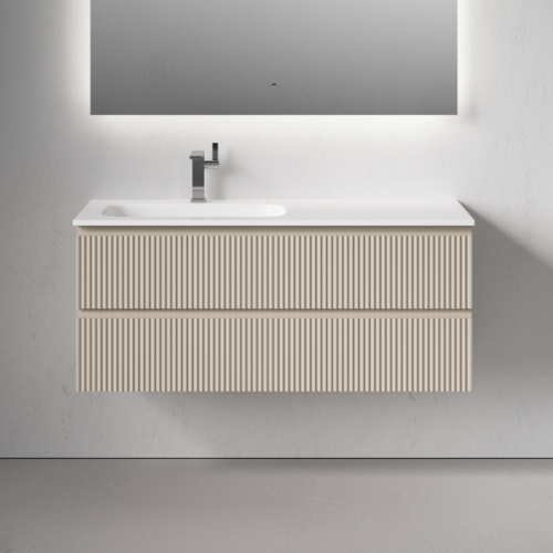Тумба под раковину подвесная Sancos Snob R 120 см левая beige soft - фото 4