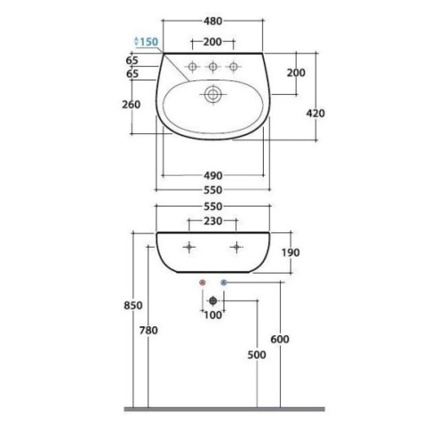 Раковина Globo Grace GR055 - фото 4