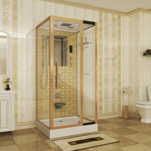 Душевая кабина Niagara Luxe 100х90 см золото, прямоугольные - фото 2
