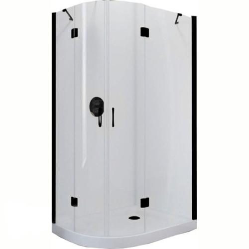 Душевой уголок Vegas-Glass AFS-F 120x90 см профиль черный матовый стекло бронза левый - фото 3