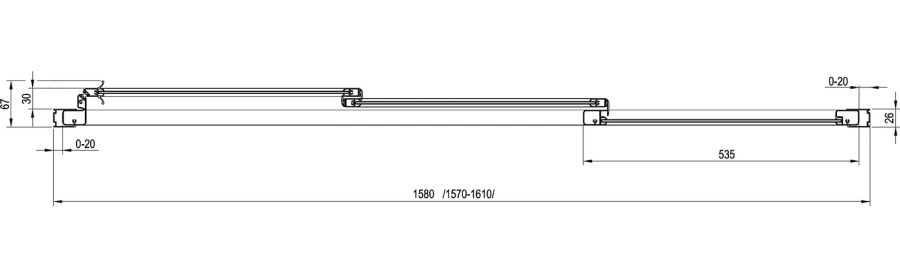 Шторка для ванны, профиль сатин, стекло прозрачное, Ravak AVDP3-160 40VS0U02Z1 index_1 - фото 5