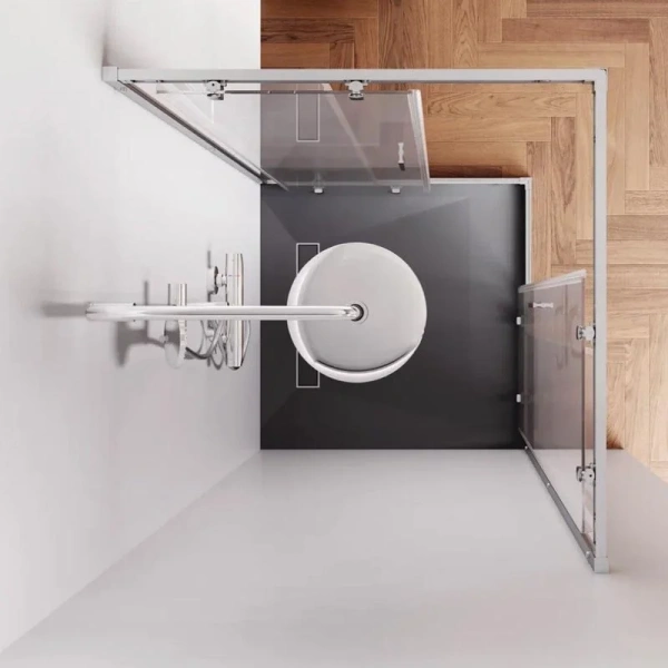 Душевой уголок Am.Pm Gem 90x90 см профиль хром матовый, 90х90 - фото 5