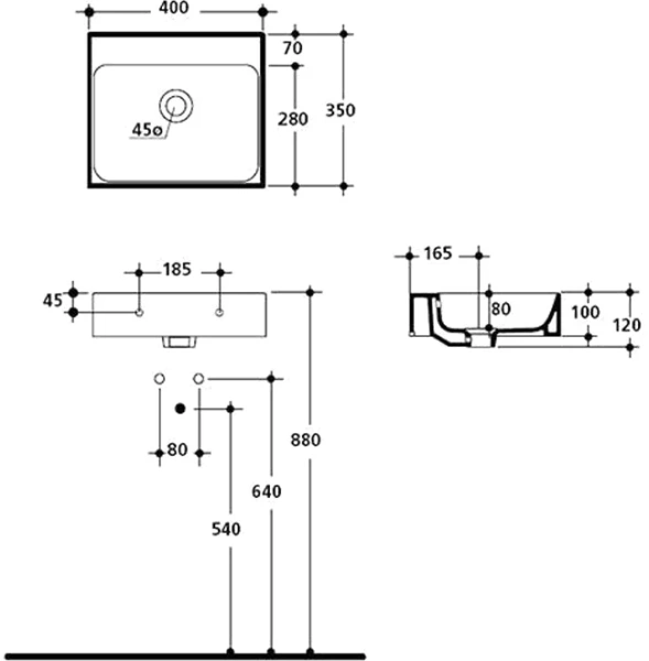 Раковина Kerasan Cento 40 см белая - фото 3