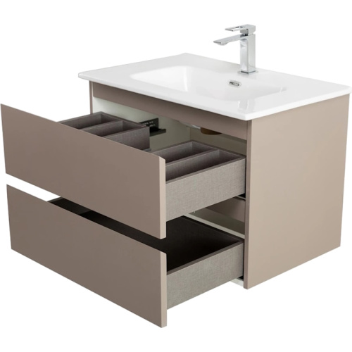 Тумба под раковину подвесная BelBagno Kraft 70 см бежевый матовый, бежевая - фото 7