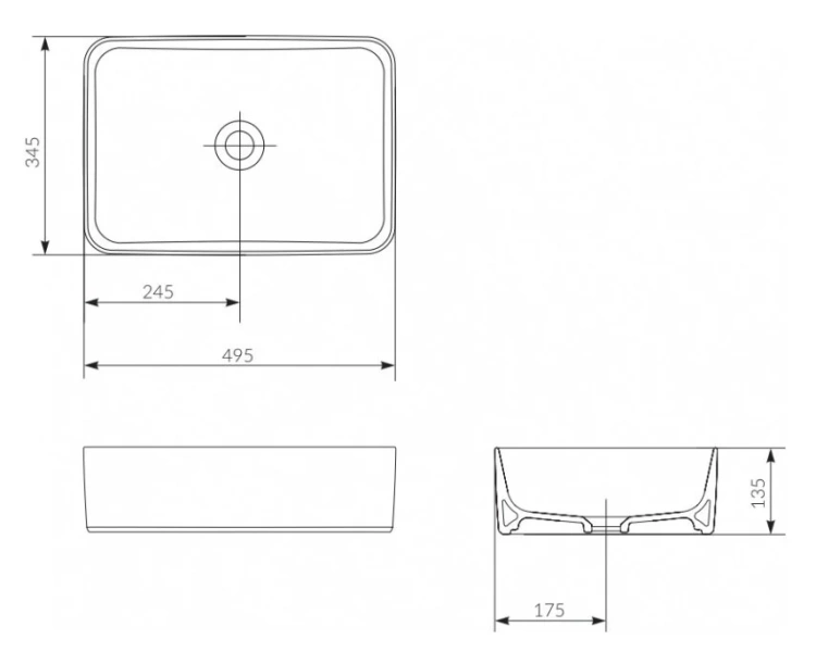 Раковина встраиваемая Cersanit Crea P-UM-CRE50/1-oc-RC 49.5х34.5 см - фото 2