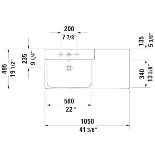 Раковина встраиваемая Duravit P3 Comforts 233310 - фото 4
