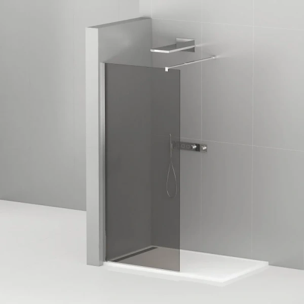 Душевая перегородка Cezares Liberta 80 см стекло графит, профиль хром - фото 1