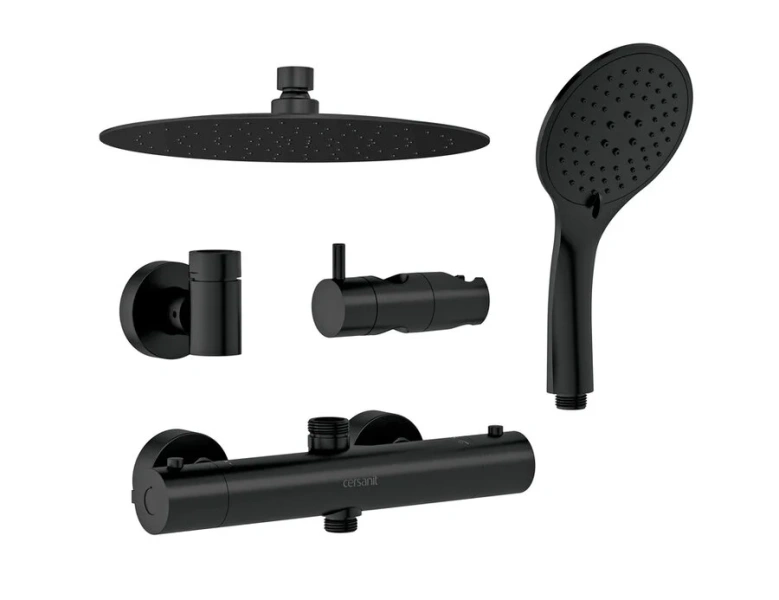 Душевая стойка Cersanit Brasko черная матовая, настенные - фото 7