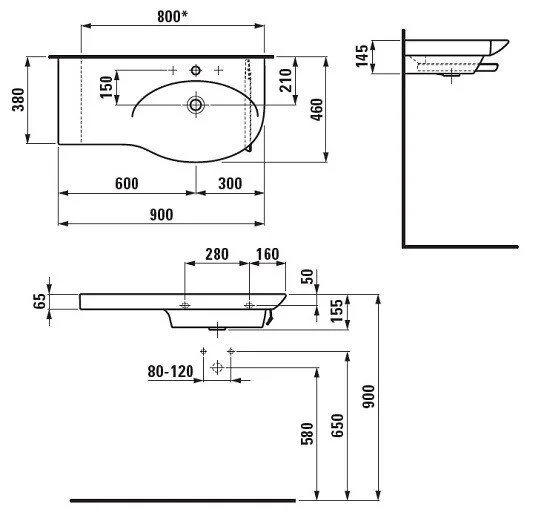 Раковина Laufen Palace 90 см цвет белый - фото 2
