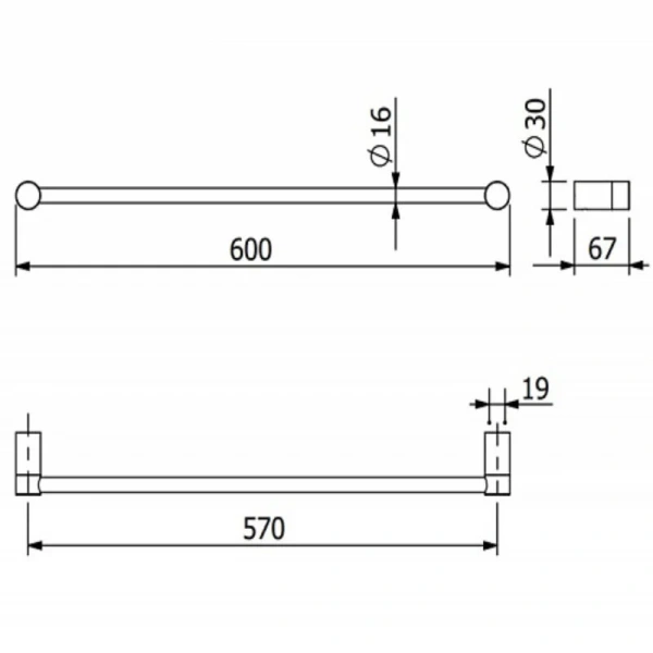 Полотенцедержатель Kludi Vela R черный - фото 2