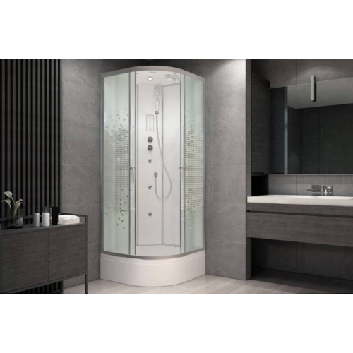 Душевая кабина Deto L 90x90 см с крышей, полукруглые, четверть круга - фото 2