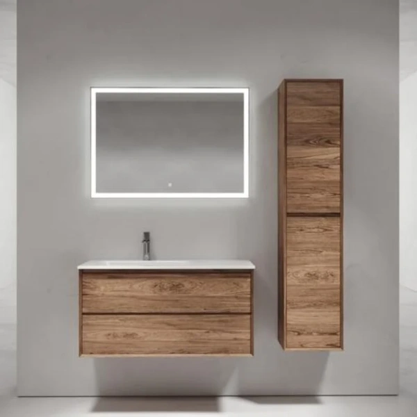 Тумба под раковину подвесная Sancos Marmi 2.0 100 см левая дуб чарльстон, современная, hi-tech, лофт - фото 3