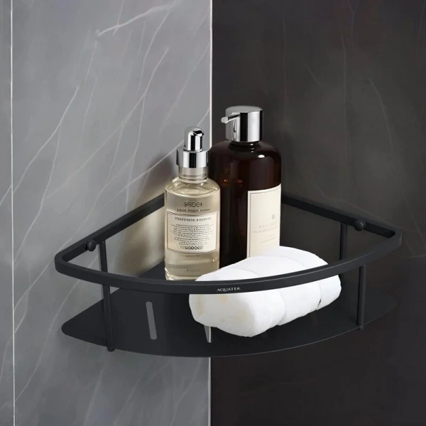 Полочка для ванной Акватек черная матовая - фото 4
