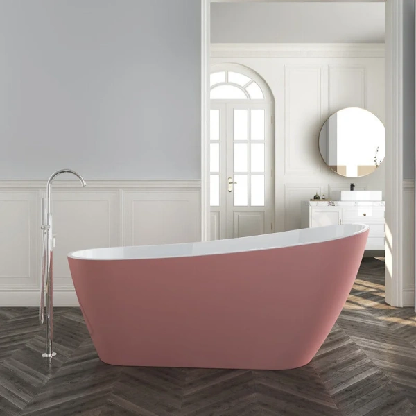 Ванна акриловая Corpa Nera Viotti CN130108, 170 х 74 см, розовый матовый, овальные - фото 5