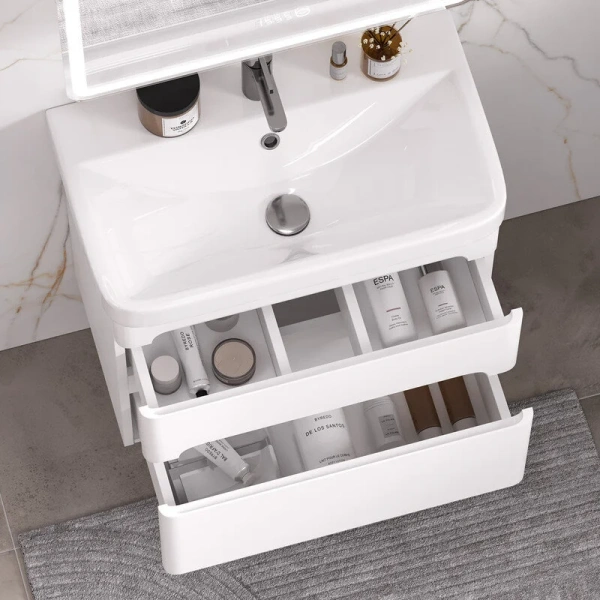 Раковина мебельная Ceramalux N 60 см встраиваемая, белые - фото 4