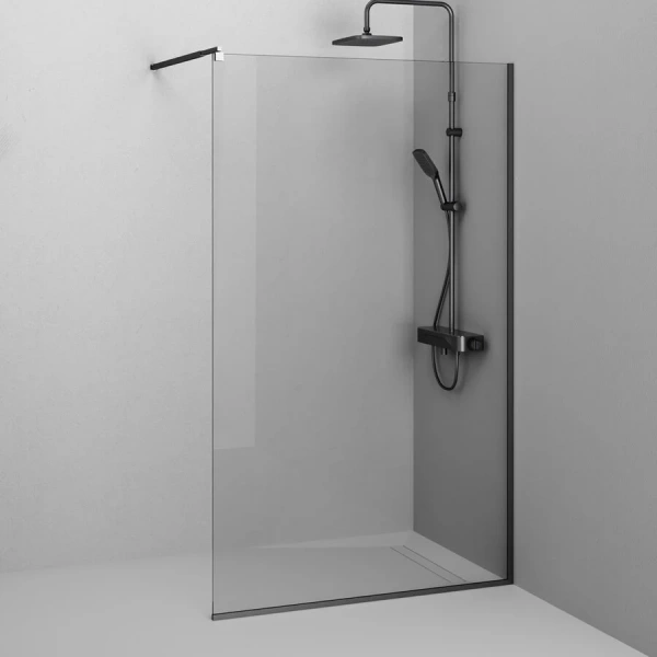 Душевая перегородка Am.Pm Func 120 см профиль черный, прозрачные - фото 5