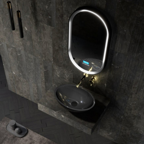 Раковина Abber Karbon 50 см черная - фото 3