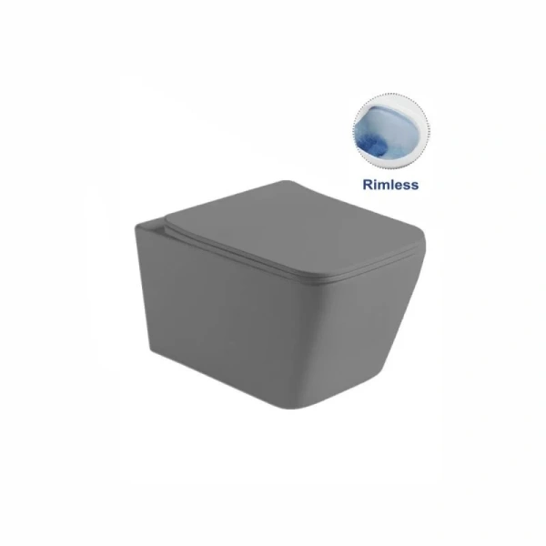 Унитаз подвесной Vincea Q-Line серый матовый, с микролифтом - фото 8