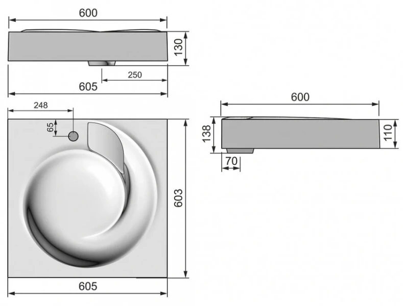 Раковина над стиральной машиной Grossman Neo 60 см белая - фото 2