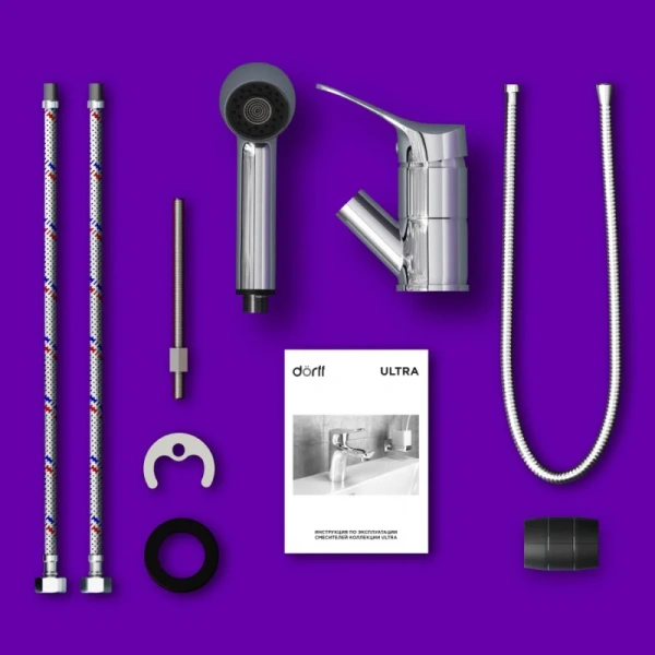 Смеситель для кухни Dorff Ultra с вытяжным изливом, на мойку, на столешницу - фото 6
