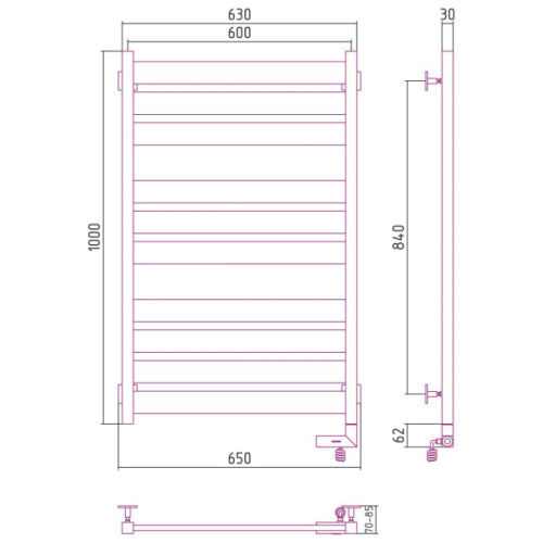 Схема, из нержавеющей стали, без полки, неповоротные, с терморегулятором  - фото 6