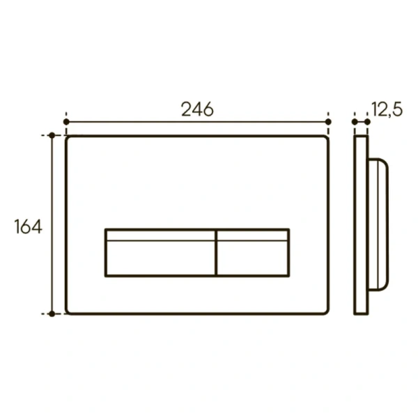 Клавиша смыва Aqueduto RETANGULO Novo черная матовая - фото 2