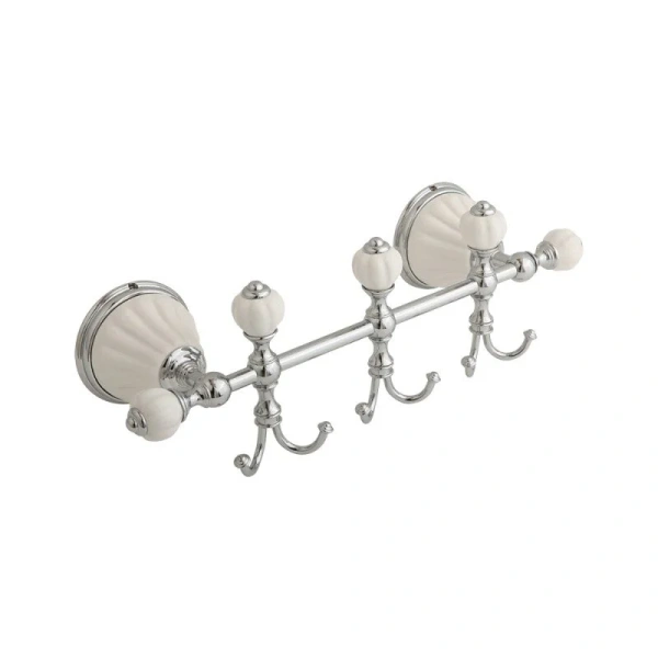 Крючок для ванной Migliore Olivia керамика с декором платина, хром - фото 1