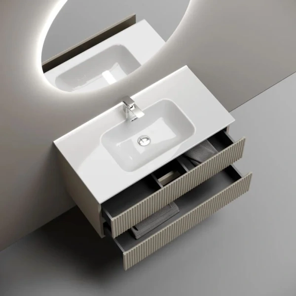 Тумба под раковину подвесная Sancos Snob R 90 см Beige Soft, 90 см - фото 6