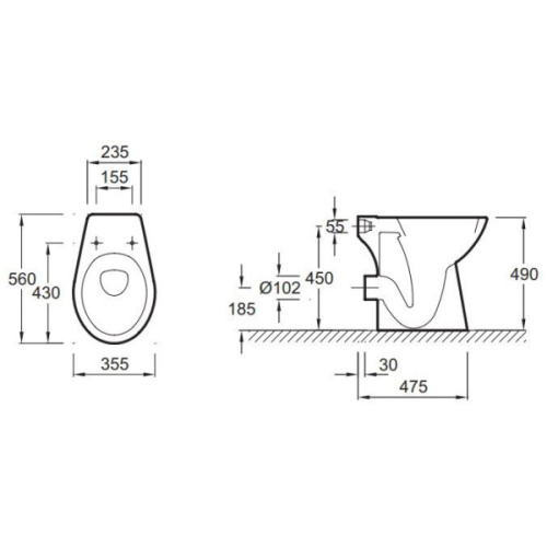 Унитаз напольный Jacob Delafon Brive с горизонтальным выпуском - фото 2