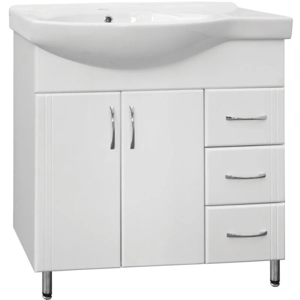 Тумба с раковиной напольная Style Line Эко Стандарт ЛС-0000010 83 см с тремя ящиками