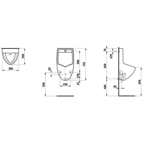 Писсуар подвесной Laufen Taro с сифоном - фото 2