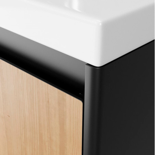 Тумба под раковину подвесная Velvex Klaufs 88 см черная/шатане, подвесная, пристенная - фото 4