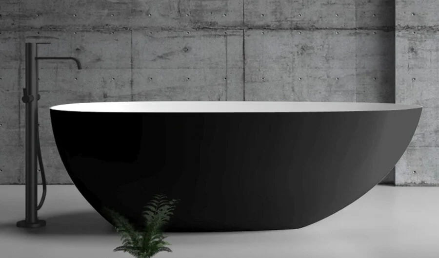 Акриловая ванна Abber 170х80 см черная матовая - фото 1